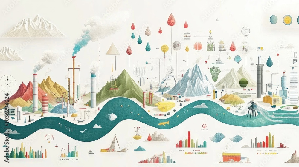 Infographic of Nature and Industry Interactions Infographic of Nature and Industry Interactions