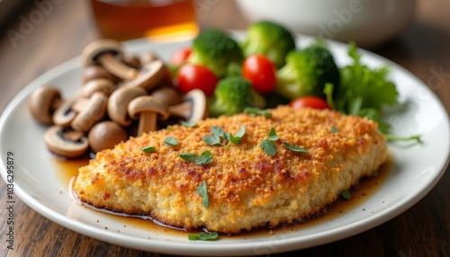  Deliciously baked fish fillet with a side of fresh vegetables