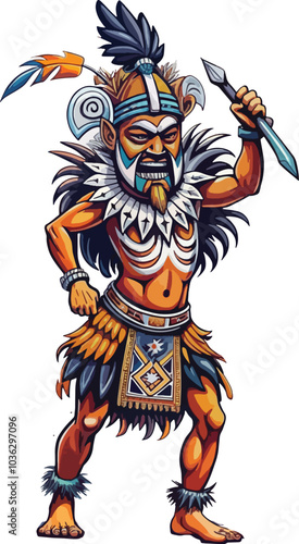 illustration of inland tribes dancing for joy