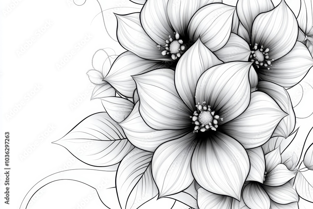 A minimalist line drawing of a Malva (Mallow) flower, with delicate curves and soft lines A minimalist line drawing of a Malva (Mallow) flower, with delicate curves and soft lines