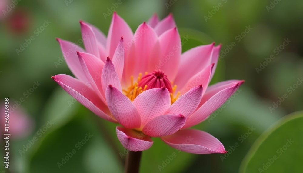 Vibrant pink lotus flower in bloom Vibrant pink lotus flower in bloom
