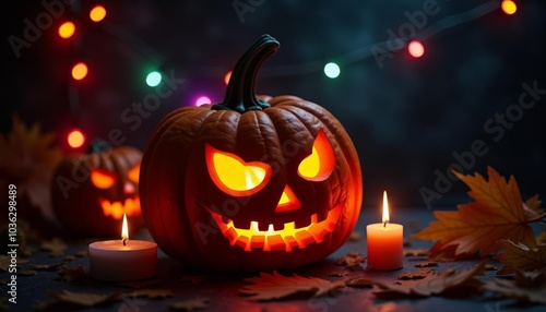 Wallpaper Mural  Autumns glow  Halloween pumpkins and twinkling lights Torontodigital.ca