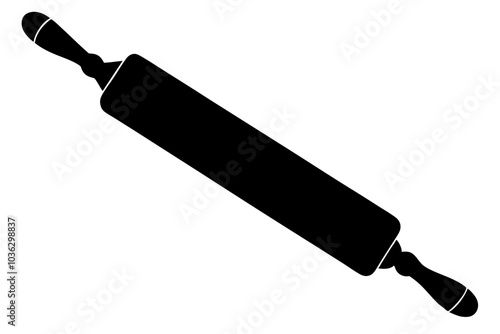 Wooden rolling pin | isolated vector silhouette illustration on white background