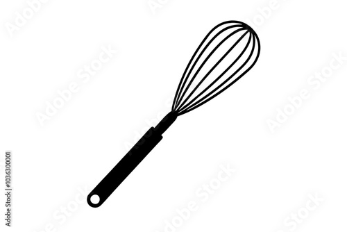 Kitchen whisk icon | isolated vector silhouette illustration on white background