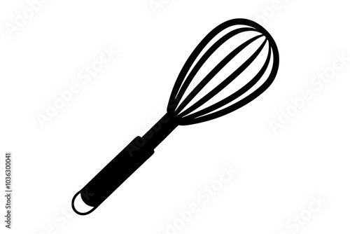 Kitchen whisk icon | isolated vector silhouette illustration on white background