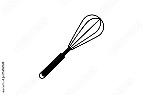 Kitchen whisk icon | isolated vector silhouette illustration on white background