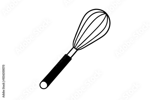 Kitchen whisk icon | isolated vector silhouette illustration on white background