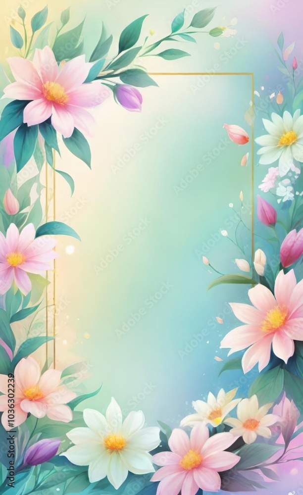 frame with flowers frame with flowers