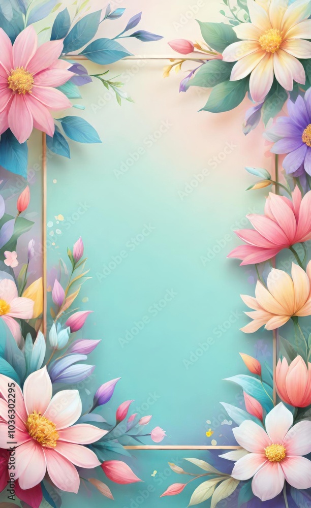 frame with flowers frame with flowers