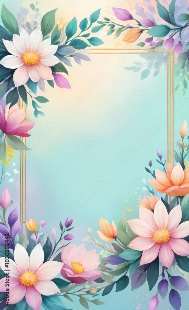 frame with flowers frame with flowers
