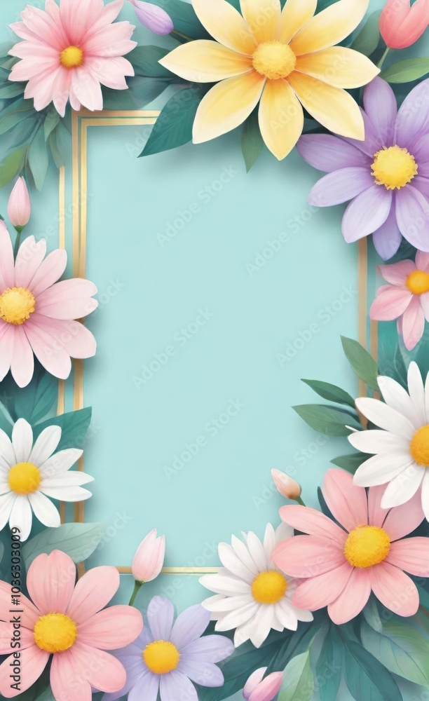 frame with flowers frame with flowers