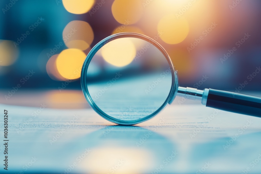Fototapeta premium magnifying glass and document