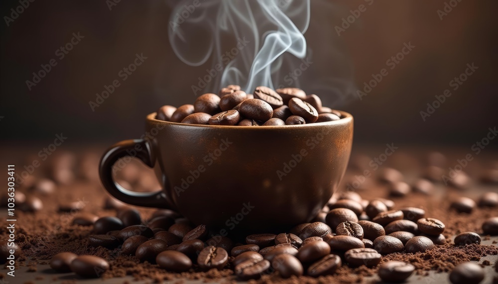 Aromatic coffee beans ready to brew Aromatic coffee beans ready to brew
