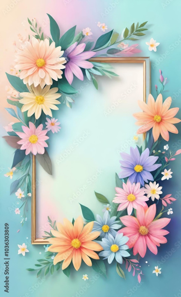frame with flowers frame with flowers