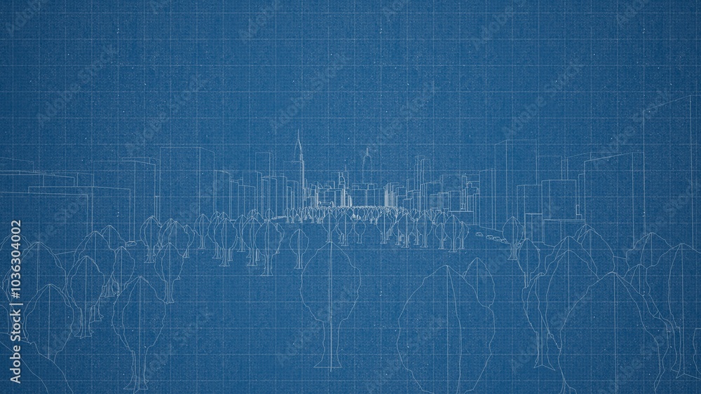 Technical drawing on a gradient background.Mechanical Engineering drawing Technical drawing on a gradient background.Mechanical Engineering drawing
