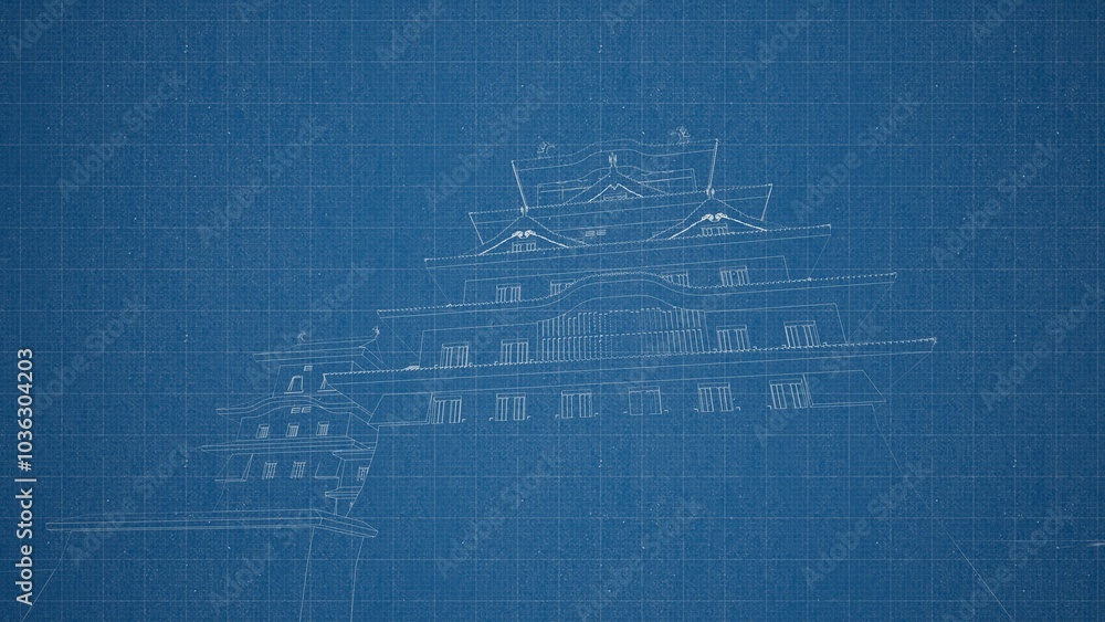 Technical drawing on a gradient background.Mechanical Engineering drawing Technical drawing on a gradient background.Mechanical Engineering drawing