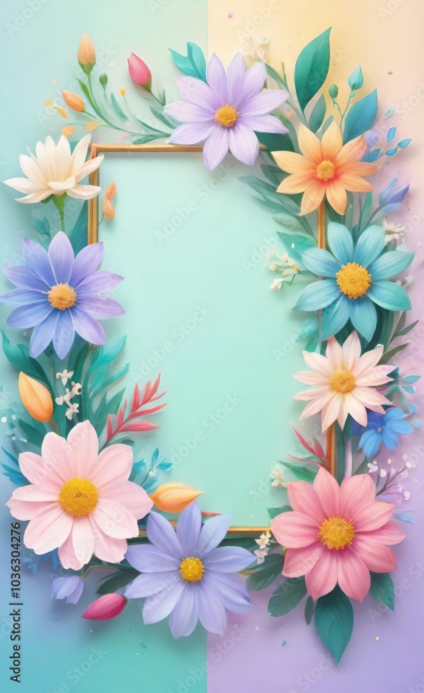frame with flowers frame with flowers