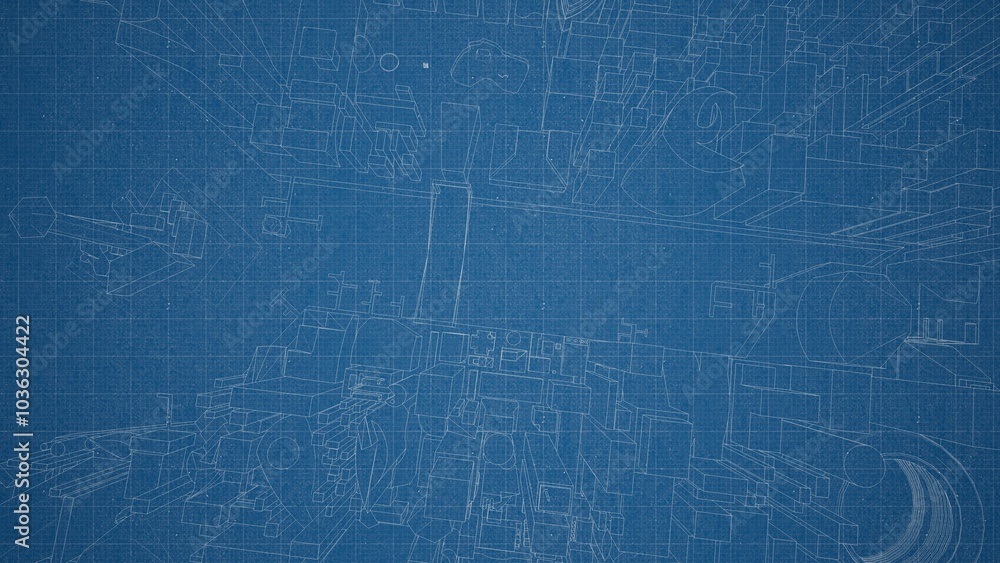 Technical drawing on a gradient background.Mechanical Engineering drawing Technical drawing on a gradient background.Mechanical Engineering drawing