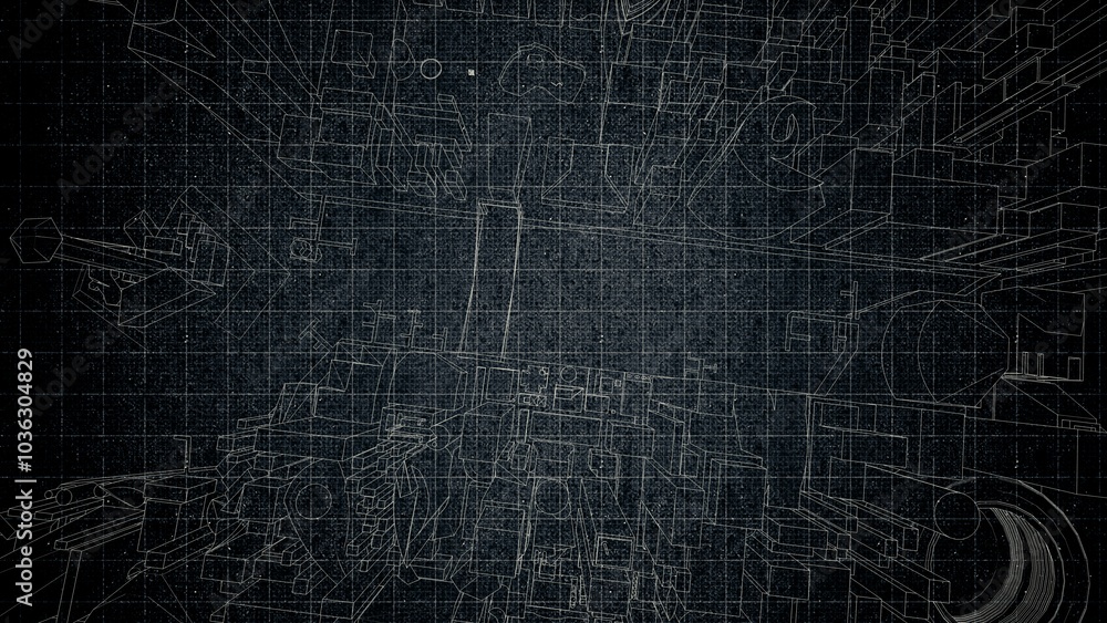 Technical drawing on a gradient background.Mechanical Engineering drawing Technical drawing on a gradient background.Mechanical Engineering drawing
