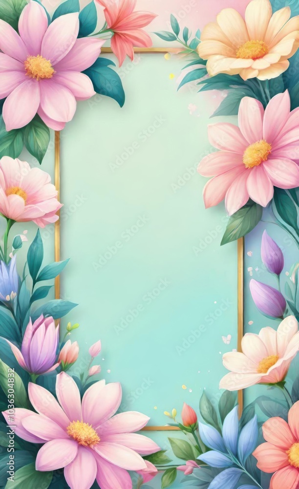 frame with flowers frame with flowers