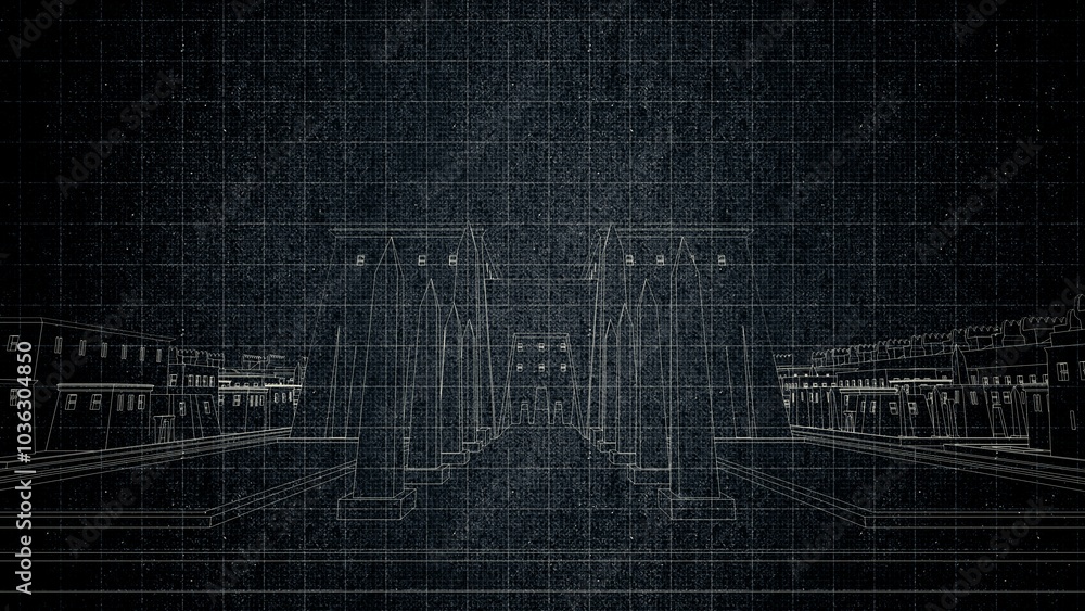 Technical drawing on a gradient background.Mechanical Engineering drawing Technical drawing on a gradient background.Mechanical Engineering drawing