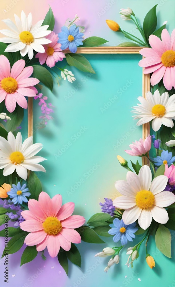 frame with flowers frame with flowers