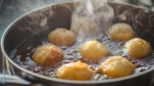 Deep-Fried Balls in a Hot Pan