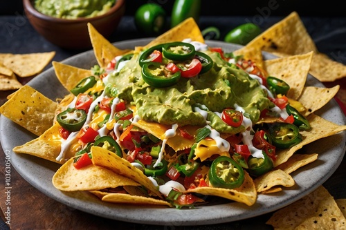 a plate of jalapeno cheese nachos