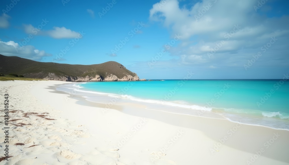 Untouched Paradise A serene beach under a clear blue sky Untouched Paradise A serene beach under a clear blue sky
