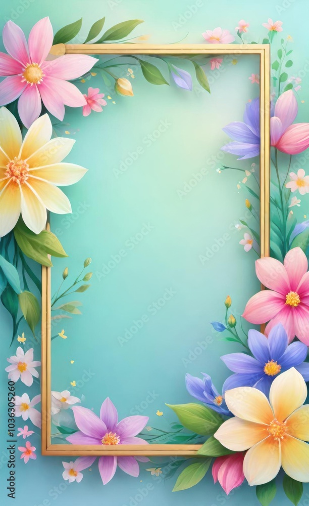 frame with flowers frame with flowers