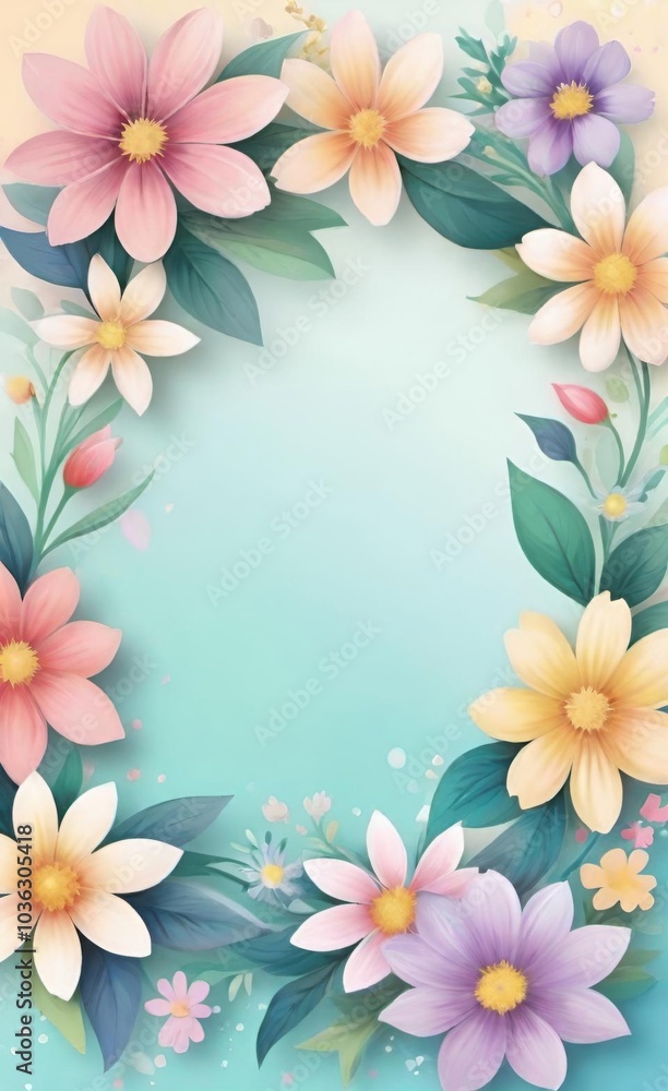 frame with flowers frame with flowers