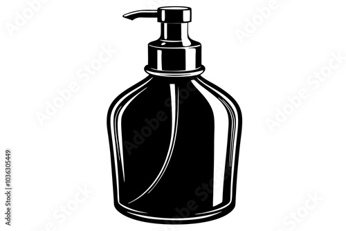 a bottle with a dispenser silhouette vector