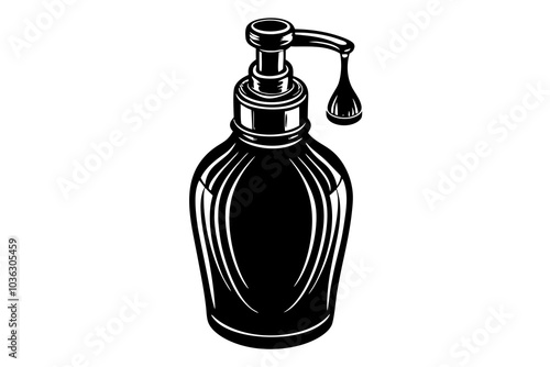 a bottle with a dispenser silhouette vector