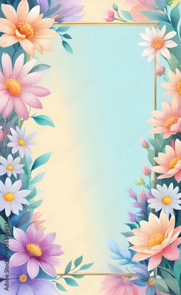 frame with flowers frame with flowers