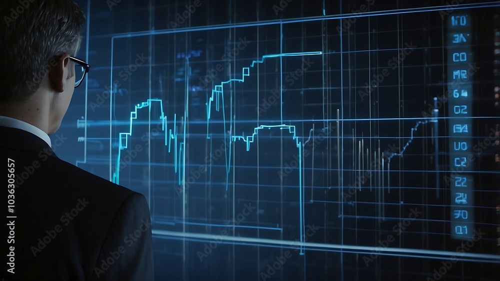 Businessman looking at dashboard analysing finance sales data, business growth graph chart and block chain technology. Businessman looking at dashboard analysing finance sales data, business growth graph chart and block chain technology.