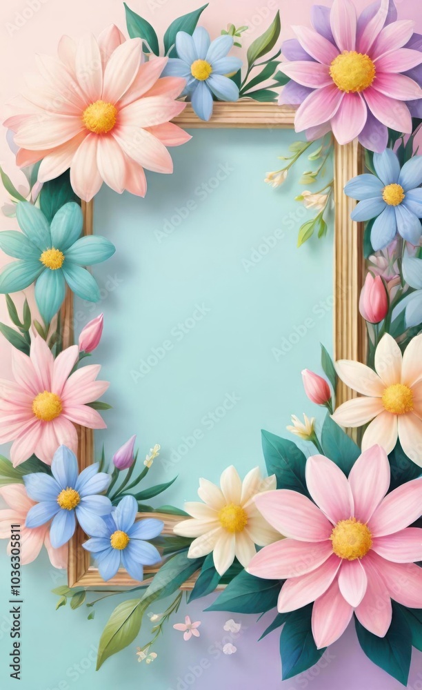frame with flowers frame with flowers