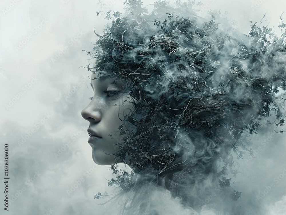 Mystical Portrait: Woman Transformed into Nature Mystical Portrait: Woman Transformed into Nature