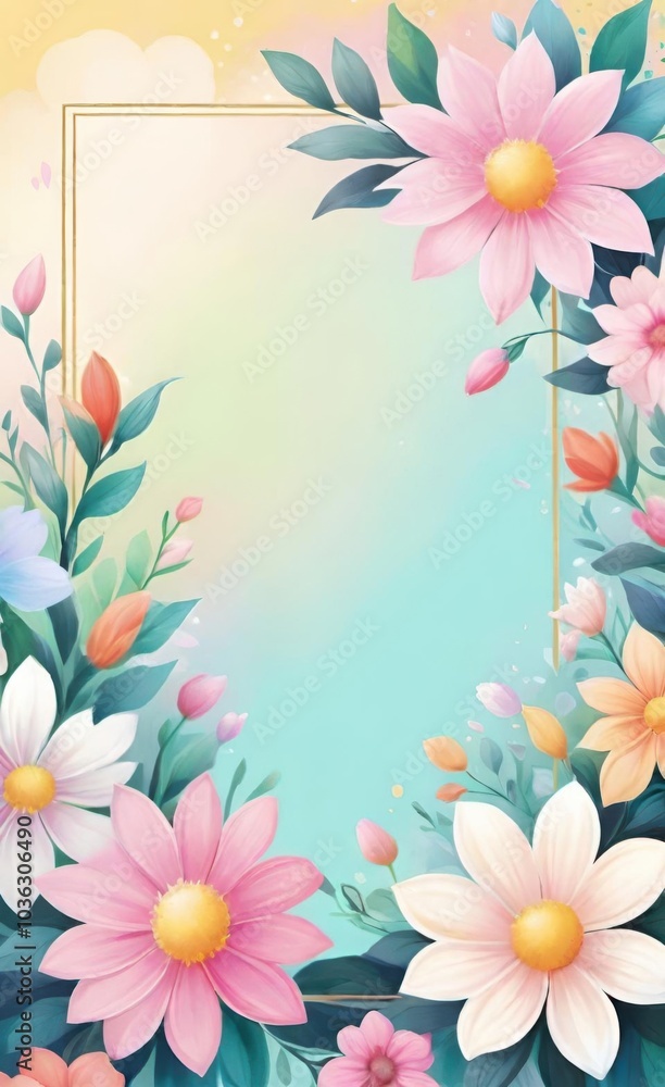 frame with flowers frame with flowers