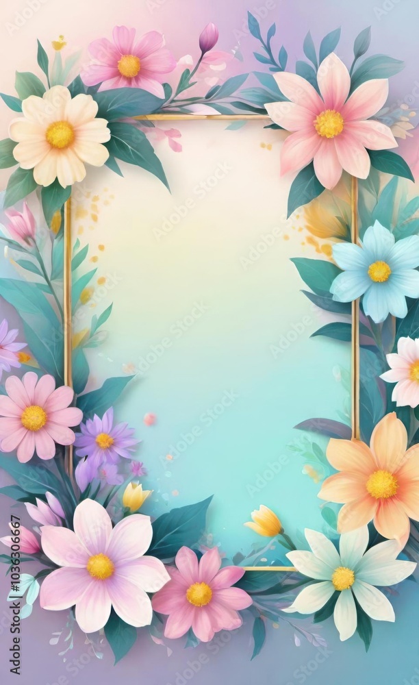 frame with flowers frame with flowers