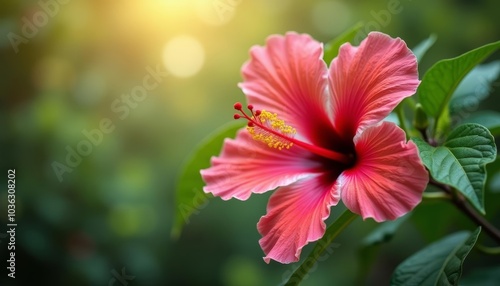 Wallpaper Mural  Vibrant Hibiscus Bloom in Sunlight Torontodigital.ca