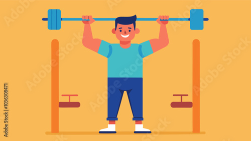 The man sets achievable goals for each month such as being able to do a certain number of pullups or reaching a particular weight on the scale.. Vector illustration