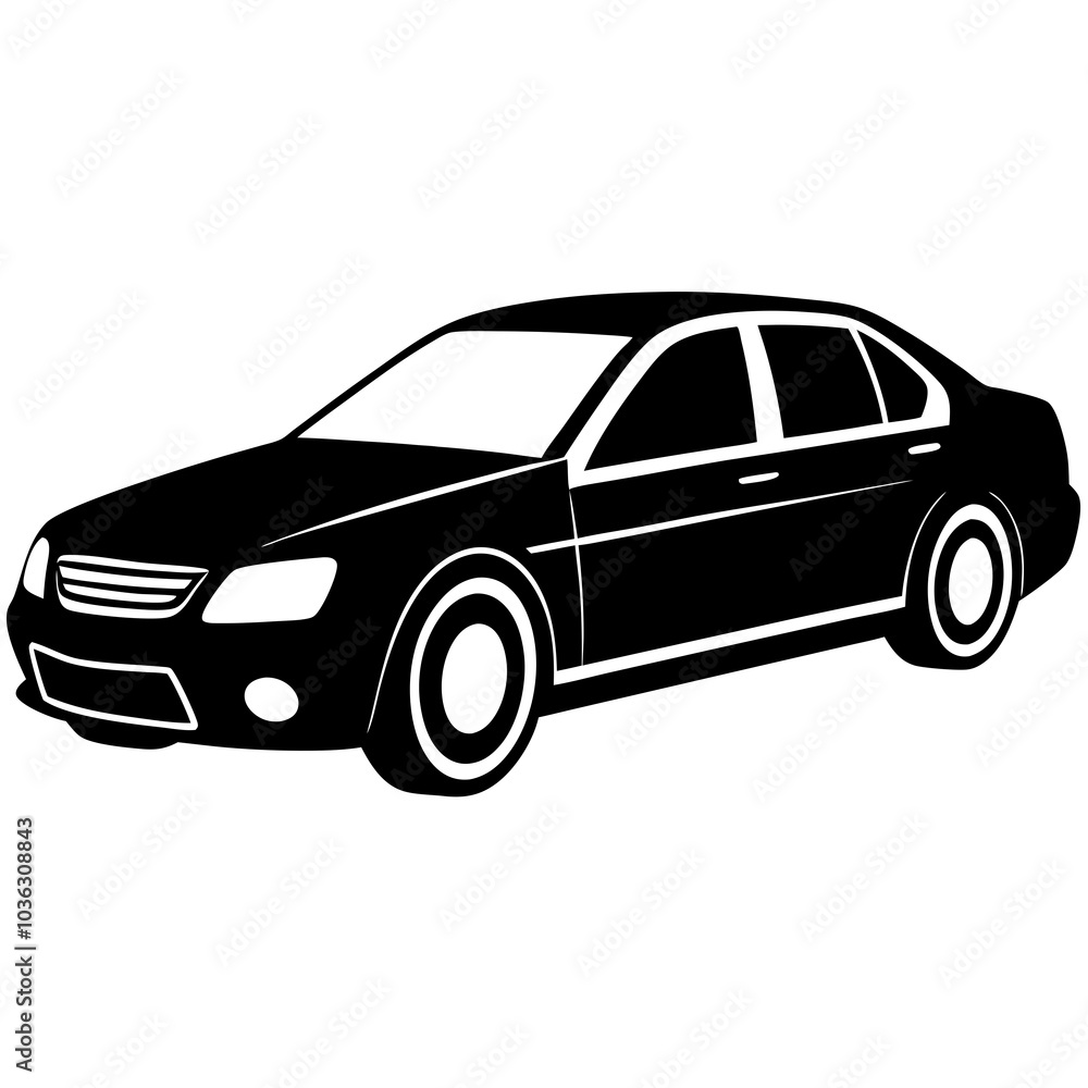 Obraz premium car logo silhouette white background