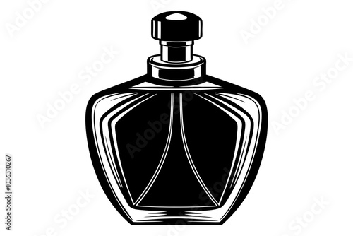 Silhouette perfume bottle black color illustration