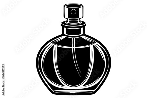 Silhouette perfume bottle black color illustration