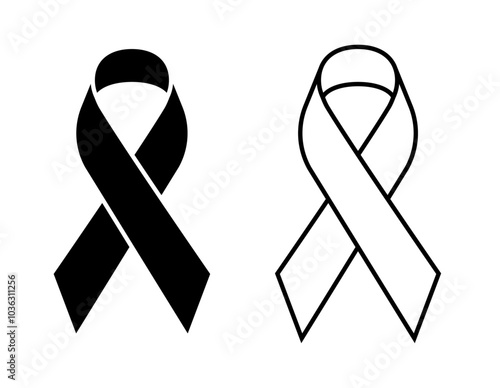 Breast cancer awareness ribbon set
