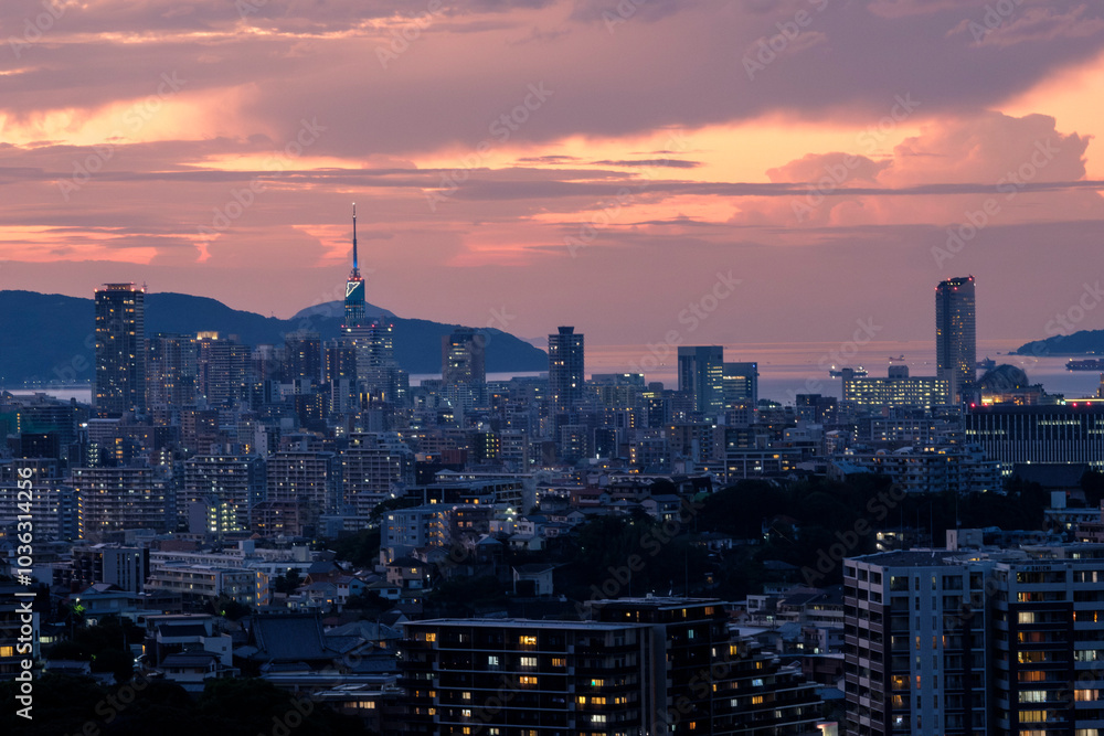 Fototapeta premium 福岡市内夕景