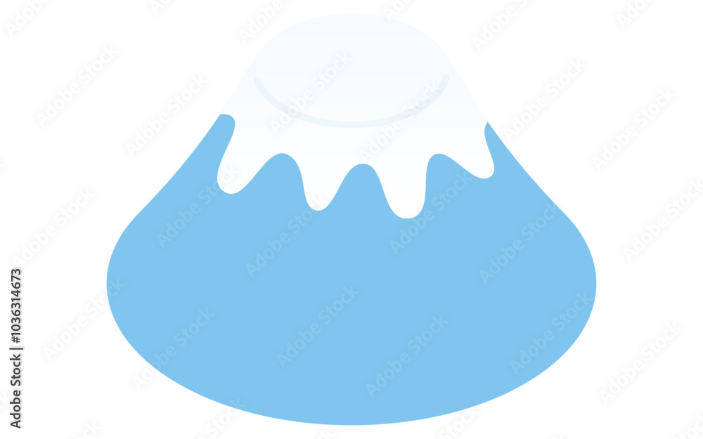 シンプルな富士山、アイソメトリックアイコン