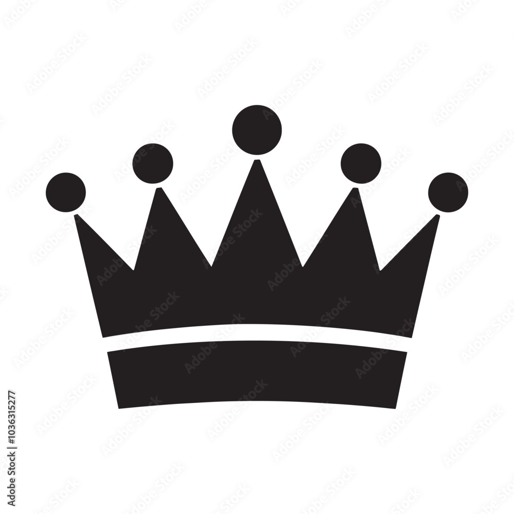Royal symbol Crown silhouette Vector illustration isolated on white background. Royal symbol Crown silhouette Vector illustration isolated on white background.