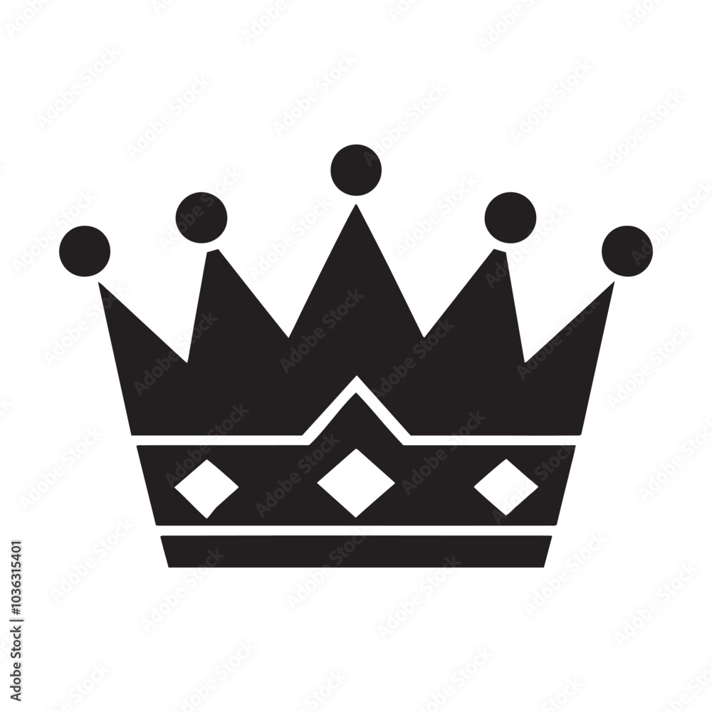 Royal symbol Crown silhouette Vector illustration isolated on white background. Royal symbol Crown silhouette Vector illustration isolated on white background.