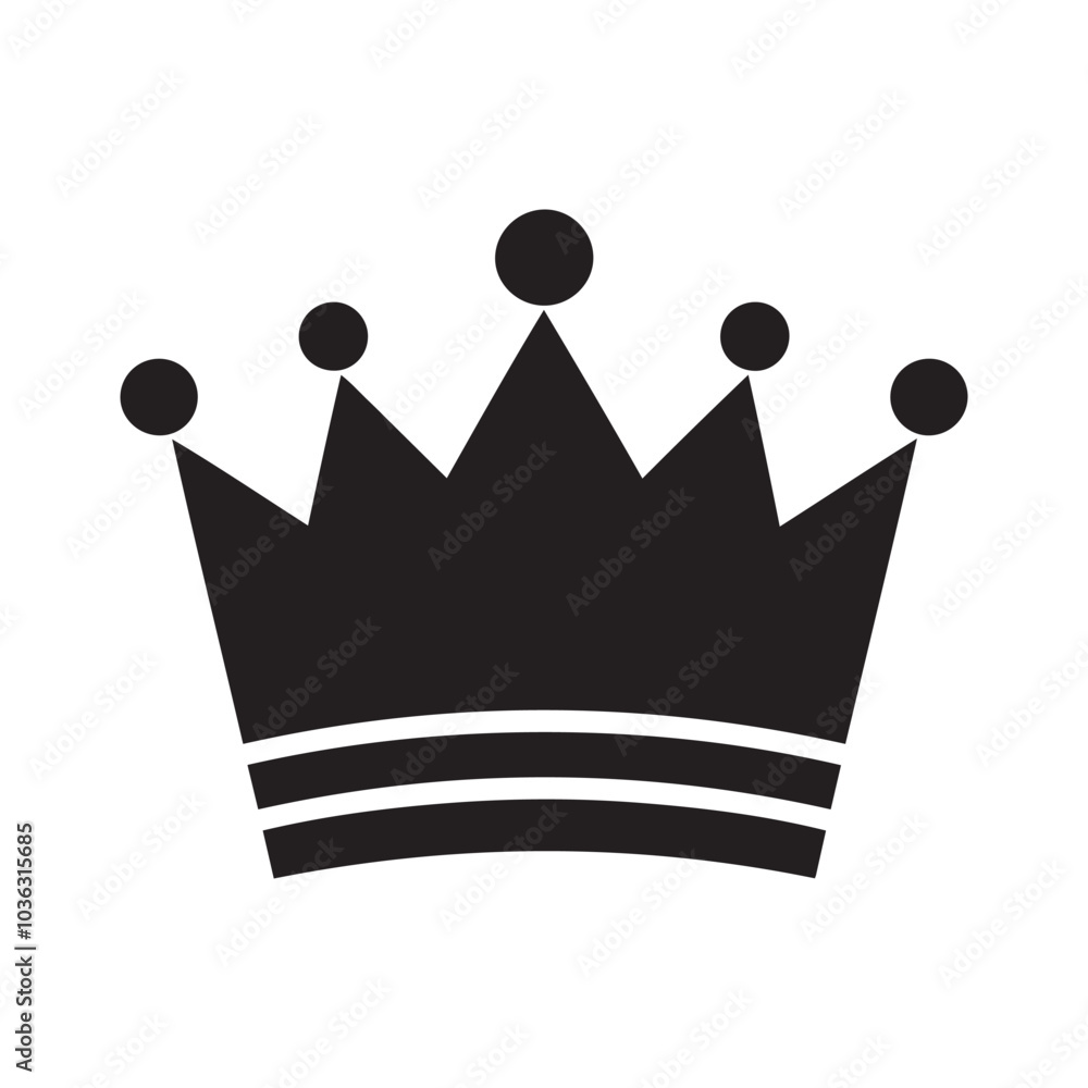 Royal symbol Crown silhouette Vector illustration isolated on white background. Royal symbol Crown silhouette Vector illustration isolated on white background.